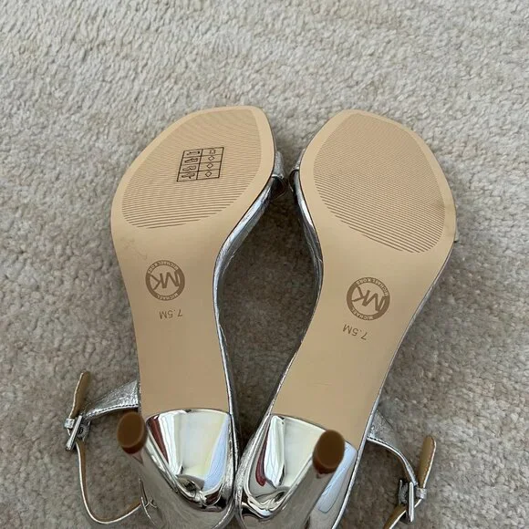 Michael Kors Silver Slingback Heels - Picture 6 of 8